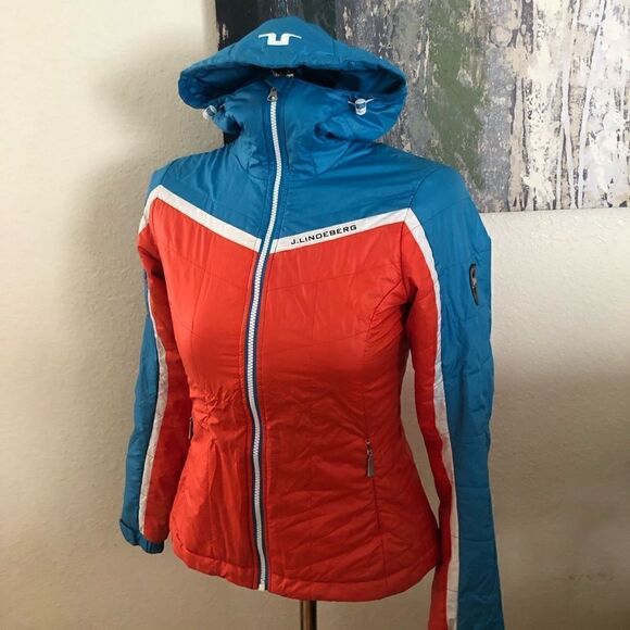 J Lindeberg W ALASKA LINER PERTEX Puffer Jacket Red/White/Blue - Picture 1 of 13